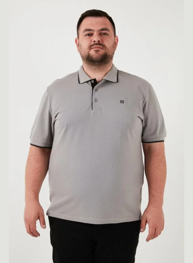 Buratti Buratti Plus Size Cotton Regular Fit Polo Collar T Shirt Men's Polo Collar T-Shirt 5902118B